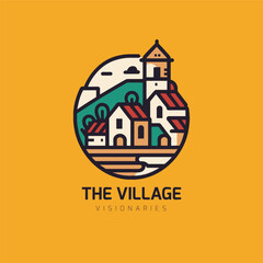Obraz premium cottage simple logo design template. village logo vector illustration design