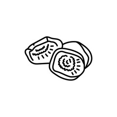 Dried peach black line icon. Natural organic super food