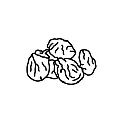 Dried persimmon black line icon. Natural organic super food