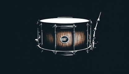 Obraz na płótnie Canvas Close-up, a snare drum, percussion instrument, generative AI.