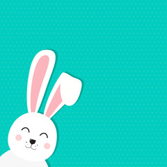 Happy Easter greeting card with egg , rabbit. Easter Bunny. beautiful Easter background, great for Easter Cards, banner, textiles, wallpapers - vector design.