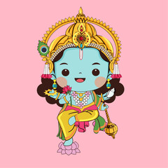 Cute Hindu gods cartoon character 