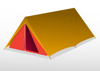 set of camping tent outdoor isolated- 3d illustration