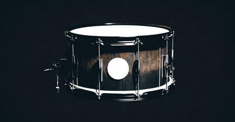Obraz na płótnie Canvas Close-up, a snare drum, percussion instrument, generative AI.