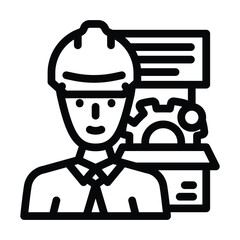 technical sales engineer worker line icon vector illustration