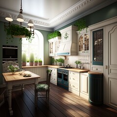 modern kitchen interior Generative AI