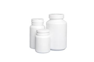 Blank medicine bottle isolated on white background