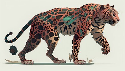 Jaguar . Creative illustration. (Ai Generate)