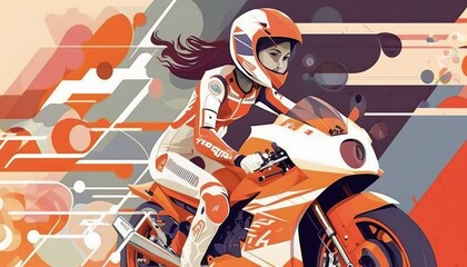 moto racing . Creative illustration. (Ai Generate)