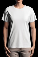 Mockup flat and white T-shirt worn by a man