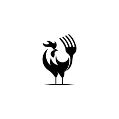 Fototapeta premium chicken, logo design, vector, illustration, icon, silhouette, lineart, monogram, for business 