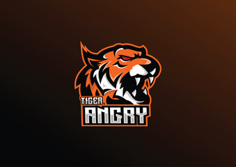 angry tiger logo gaming esport mascot design