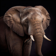 Asian Elephant as studio animal portrait (Generative AI)