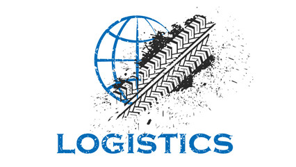 Vector logo for a logistics company. Transport company, firm. Earth icon. Delivery icon. Business logos. Delivery service logo. Web, Network, Digital, Technology, Marketing Icon. Cargo delivery