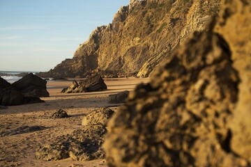 Evening on Adraga Beach, Atlantic Ocean, Portugal.