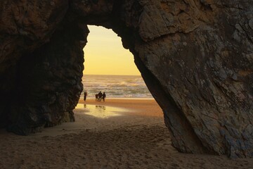 Evening on Adraga Beach, Atlantic Ocean, Portugal.