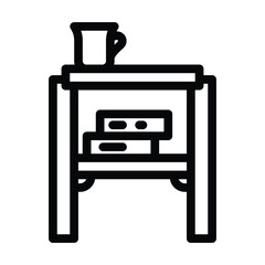 side table living room line icon vector illustration