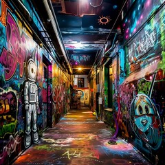 Obraz premium Galactic Graffiti Allley