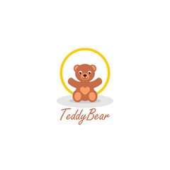 Cute bear toy animal icon isolated on white background