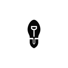 Shovel and footprint shoe combination. Logo design.