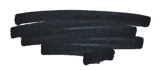 Black marker paint texture. Stroke isolated on white background