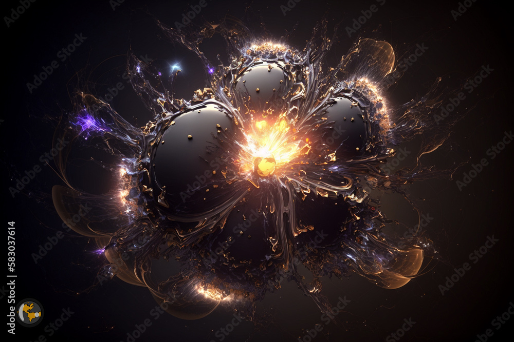 Sticker metaphysical simulated dimension of consciousness exploding - quantum energy abstract universe