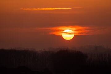 sunrise over the field