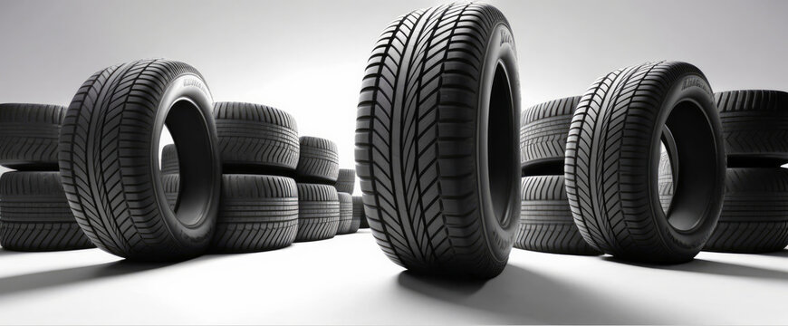 Generative AI image of car tires