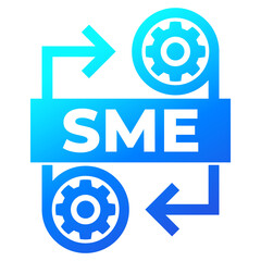 SME icon with gears and arrows