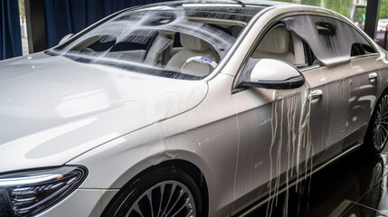 Obraz na płótnie Canvas A car with a self-cleaning system Generative AI 
