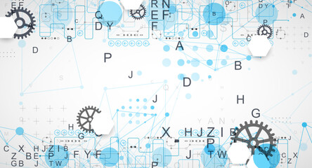 Abstract technology concept. Circuit board, color background.