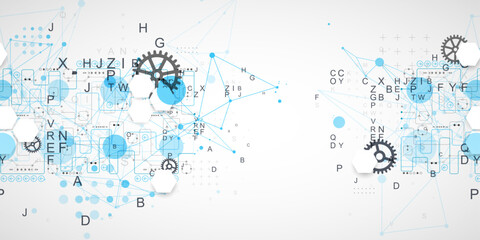 Obraz premium Abstract technology concept. Circuit board, color background.
