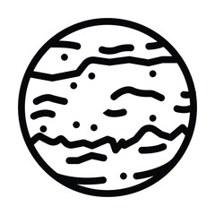 mars planet line icon vector illustration