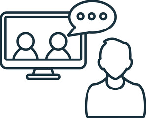 Video Communication line icon. Monochrome simple Video Communication outline icon for templates, web design and infographics