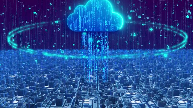 Smart city and cloud computing network concept