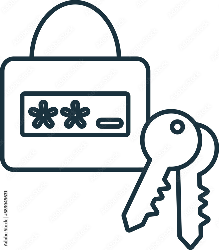 Poster data protection line icon. simple element from internet security collection. creative data protectio
