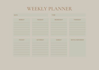 Landscape colorful weekly planner template sheets