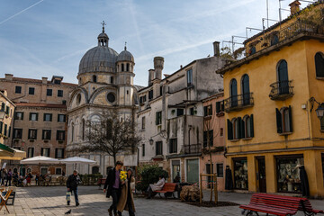 Obraz premium venice italy Burano sun spring sea boat