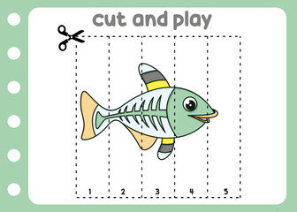 cut and play x fish cartoon 