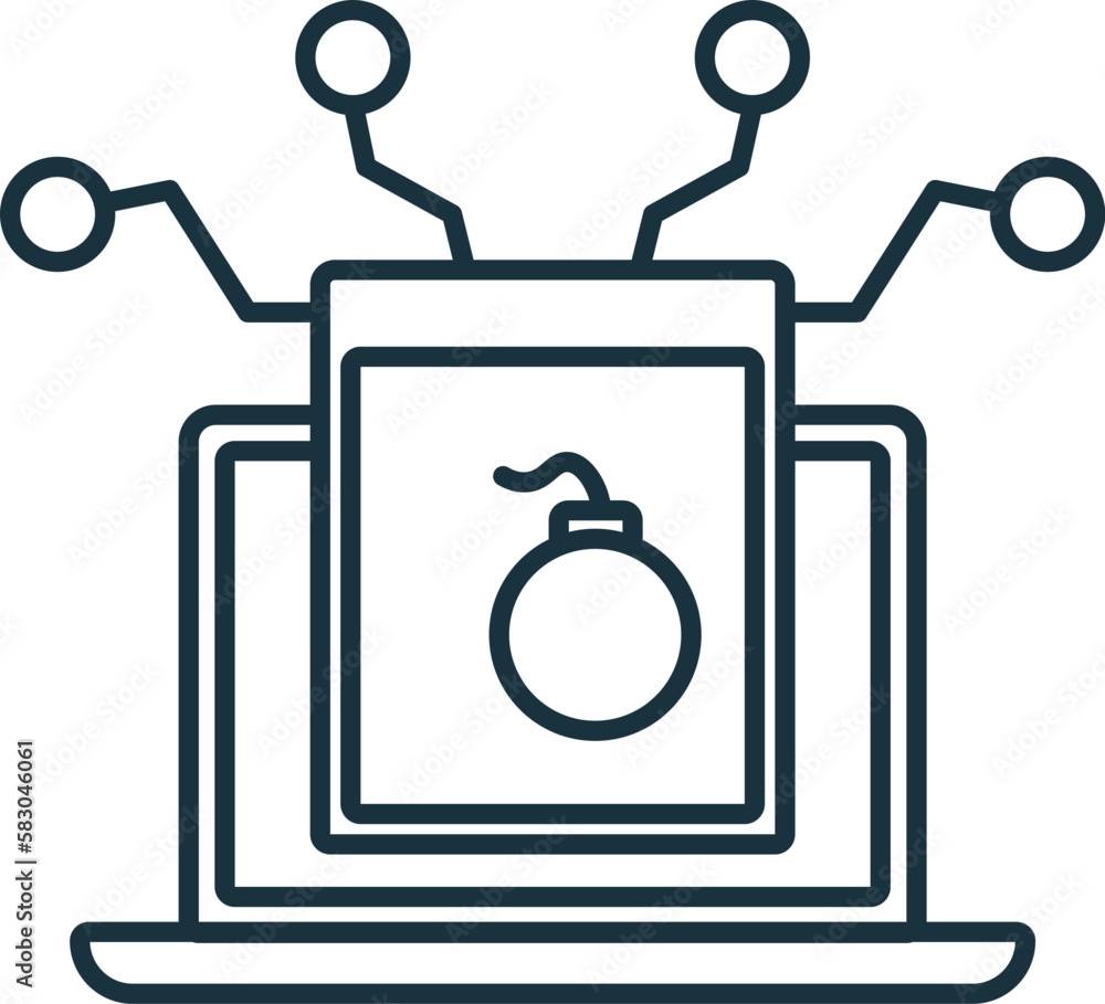 Poster cloud transfer protection line icon. simple element from internet security collection. creative clou
