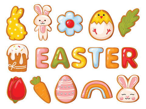 Easter gingerbread cookies icon