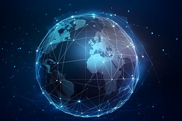 smart digital technology global network connection, buisiness globus, modern data network internet information background