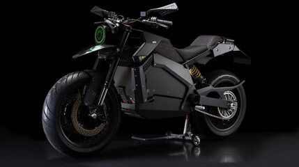 Fototapeta na wymiar A silent and ecological electric motorcycle Generative AI 