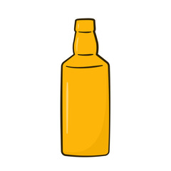 Yellow bottle. Cartoon. Vector illustration. Isolated on white background	