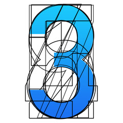 illustrazione con sagame di simboli numerici sovrapposte su sfondo trasparente