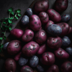 Obraz premium close up of a bunch of purple potatoes