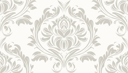 Vector damask seamless pattern background. Classical luxury old fashioned damask ornament, royal victorian seamless texture for wallpapers, textile, wrapping. Exquisite floral baroque template.