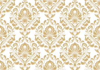 Fototapeten Vector damask seamless pattern background. Classical luxury old fashioned damask ornament, royal victorian seamless texture for wallpapers, textile, wrapping. Exquisite floral baroque template. © Александр Марченко