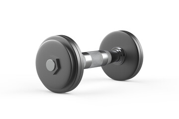 Obraz na płótnie Canvas Realistic Metallic Gym Weight Lifting Heavy Dumbbell Isolated on White