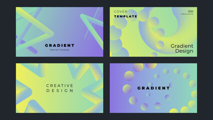 Gradient abstract geometric templates for cover, banner, business card, flyer, poster, website design.